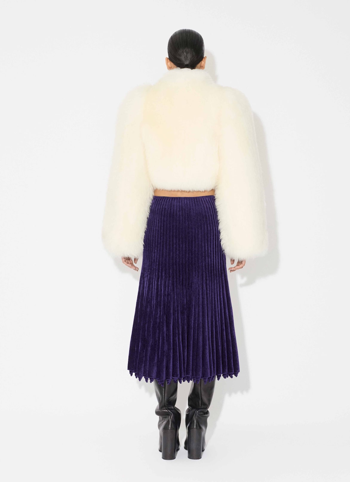 VELVET KNIT SKIRT ALAÏA VIOLET VELVET KNIT SKIRT